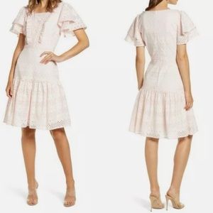 Rachel Parcell eyelet pink dress Sz M